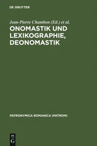 Onomastik und Lexikographie. Deonomastik_cover