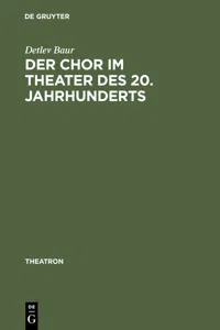 Der Chor im Theater des 20. Jahrhunderts_cover