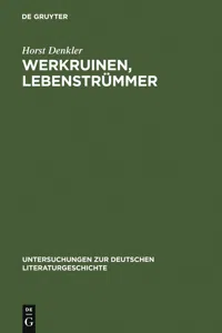 Werkruinen, Lebenstrümmer_cover