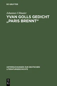 Yvan Golls Gedicht "Paris brennt"_cover