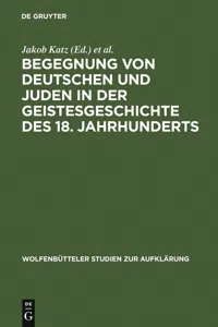 Begegnung von Deutschen und Juden in der Geistesgeschichte des 18. Jahrhunderts_cover