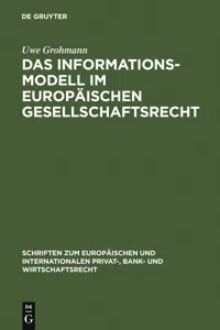 Das Informationsmodell im Europäischen Gesellschaftsrecht_cover