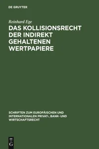 Das Kollisionsrecht der indirekt gehaltenen Wertpapiere_cover