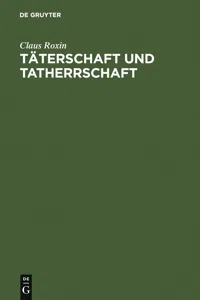 Täterschaft und Tatherrschaft_cover