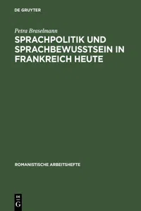 Sprachpolitik und Sprachbewusstsein in Frankreich heute_cover