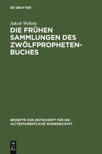 Die frühen Sammlungen des Zwölfprophetenbuches_cover