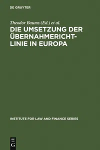 Die Umsetzung der Übernahmerichtlinie in Europa_cover