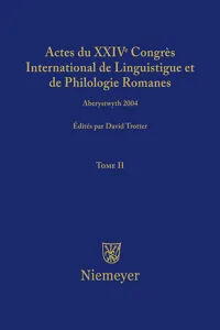 Actes du XXIV Congrès International de Linguistique et de Philologie Romanes. Tome II_cover