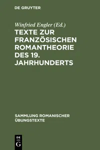 Texte zur französischen Romantheorie des 19. Jahrhunderts_cover