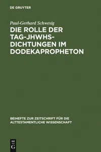 Die Rolle der Tag-JHWHs-Dichtungen im Dodekapropheton_cover