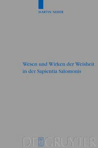 Wesen und Wirken der Weisheit in der Sapientia Salomonis_cover