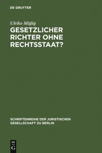 Gesetzlicher Richter ohne Rechtsstaat?_cover