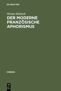 Der moderne französische Aphorismus_cover