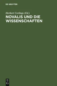 Novalis und die Wissenschaften_cover