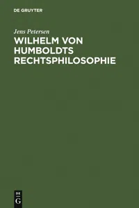 Wilhelm von Humboldts Rechtsphilosophie_cover