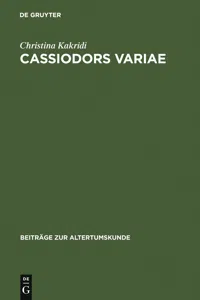 Cassiodors Variae. Literatur und Politik im ostgotischen Italien_cover