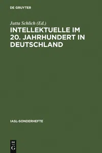 Intellektuelle im 20. Jahrhundert in Deutschland_cover