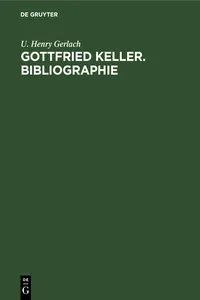 Gottfried Keller. Bibliographie_cover