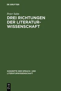 Drei Richtungen der Literaturwissenschaft_cover