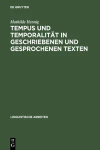 Tempus und Temporalität in geschriebenen und gesprochenen Texten_cover