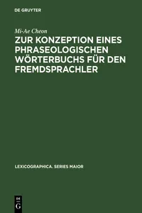 Zur Konzeption eines phraseologischen Wörterbuchs für den Fremdsprachler_cover