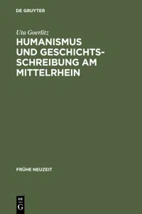 Humanismus und Geschichtsschreibung am Mittelrhein_cover