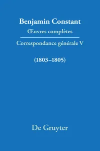 Correspondance 1803–1805_cover