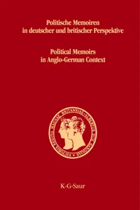 Politische Memoiren in deutscher und britischer Perspektive_cover