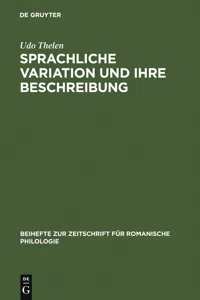 Sprachliche Variation und ihre Beschreibung_cover