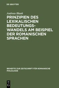 Prinzipien des lexikalischen Bedeutungswandels am Beispiel der romanischen Sprachen_cover