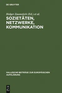 Sozietäten, Netzwerke, Kommunikation_cover