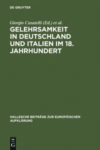 Gelehrsamkeit in Deutschland und Italien im 18. Jahrhundert_cover