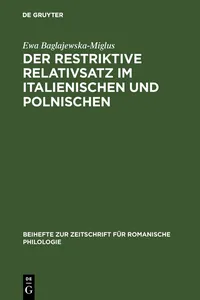 Der restriktive Relativsatz im Italienischen und Polnischen_cover