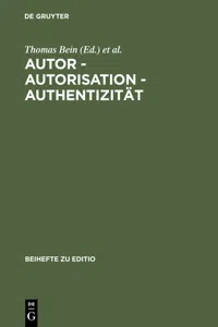 Autor - Autorisation - Authentizität_cover