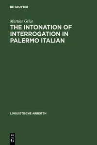 The Intonation of Interrogation in Palermo Italian_cover