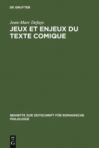 Jeux et enjeux du texte comique_cover