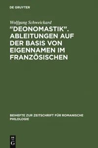 "Deonomastik". Ableitungen auf der Basis von Eigennamen im Französischen_cover