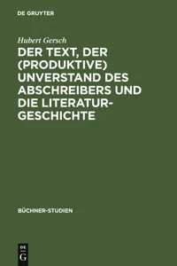 Der Text, der Unverstand des Abschreibers und die Literaturgeschichte_cover