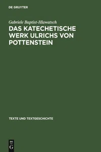 Das katechetische Werk Ulrichs von Pottenstein_cover