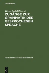 Zugänge zur Grammatik der gesprochenen Sprache_cover