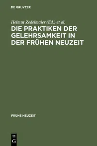 Die Praktiken der Gelehrsamkeit in der Frühen Neuzeit_cover