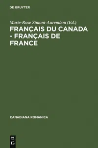 Français du Canada - Français de France_cover