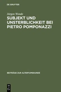 Subjekt und Unsterblichkeit bei Pietro Pomponazzi_cover