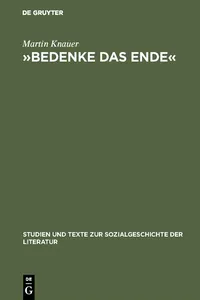 »Bedenke das Ende«_cover