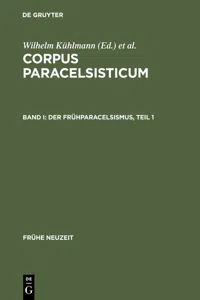 Der Frühparacelsismus / Teil 1_cover