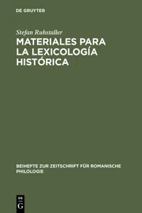 Materiales para la lexicología histórica_cover