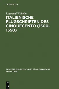 Italienische Flugschriften des Cinquecento_cover