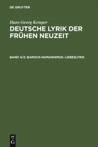 Barock-Humanismus: Liebeslyrik_cover