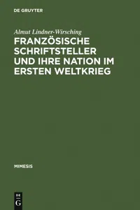 Französische Schriftsteller und ihre Nation im Ersten Weltkrieg_cover