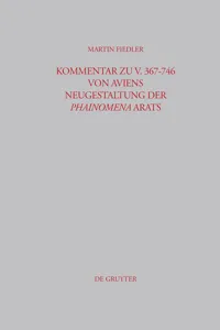 Kommentar zu V. 367-746 von Aviens Neugestaltung der Phainomena Arats_cover